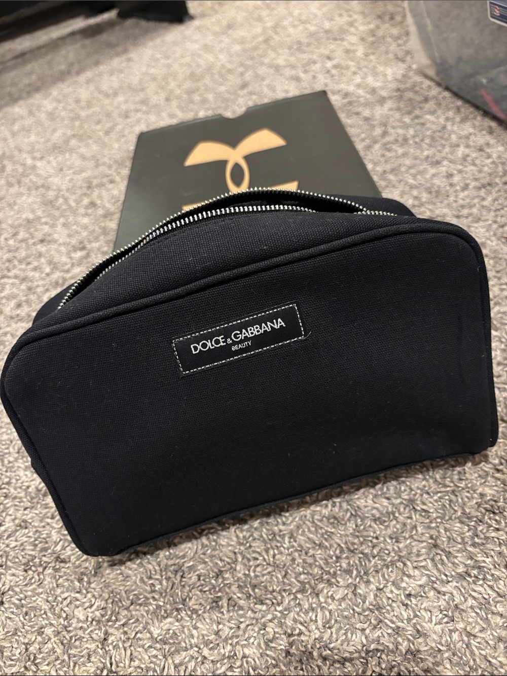 Dolce & Gabbana Black Canvas Toiletry Pouch